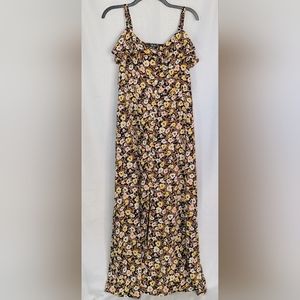 Women's Maxi Dress | Colorful Floral Pattern | Front Slit | Size XL